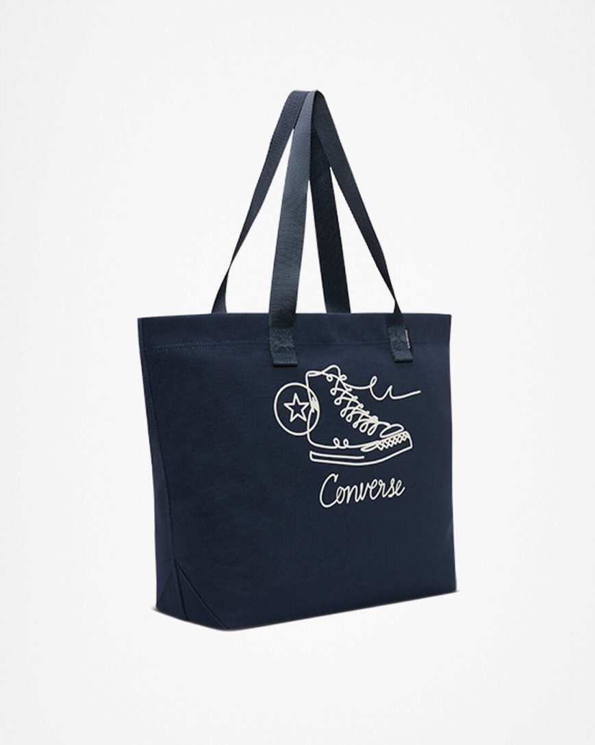 Women's Converse Canvas Sneaker Graphic Tote Bags Navy | AU 4E856K